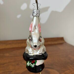 Old World Christmas Inge-Glas Germany Magician's Friend Rabbit in Hat Ornament